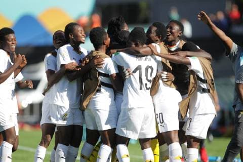 Ghana s players celebrate a goal during the quarter-final match of the U-17 Women s World Cup between Mexico and Ghana, at the Charrua stadium in Montevideo, Uruguay, 25 November 2018. Mexico vs Ghana !ACHTUNG: NUR REDAKTIONELLE NUTZUNG!  Copyright: xFedericoxAnfittix AME434 20181125-636787824485185401