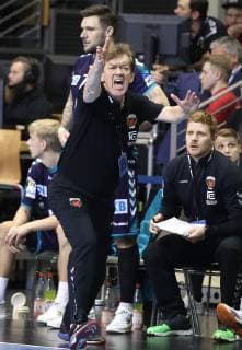 25 11 2018 Handball EHF Cup 3 Round 6 Matchday Fuechse Berlin Aalborg Handbold Picture Coach Velimir Petkovic Fuechse Berlin Handball EHF Cup 3 Round 6 Matchday Fuechse Berlin Aalborg Handbold
