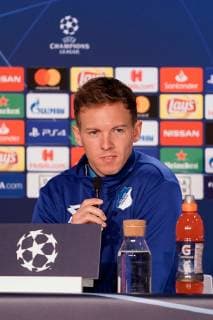 Julian Nagelsmann coach head coach Hoffenheim single picture action action game scene portrait at the press conference PK Press Conference press date media date football UEFA Champions League press conference TSG 1899 Hoffenheim xozx