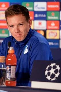 Julian Nagelsmann coach head coach Hoffenheim single picture action action game scene portrait portrait at the press conference PK Press Conference press date media date joy friendly happy radiant optimistic football UEFA Champions League press conference TSG 1899 Hoffenheim xozx