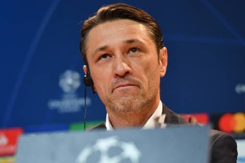 Niko KOVAC coach Bayern Muenchen sceptical serious tense single picture cut single motif portrait portrait press conference FC Bayern Muenchen before the Champions League match against Benfica Lisbon football on 26 11 2018