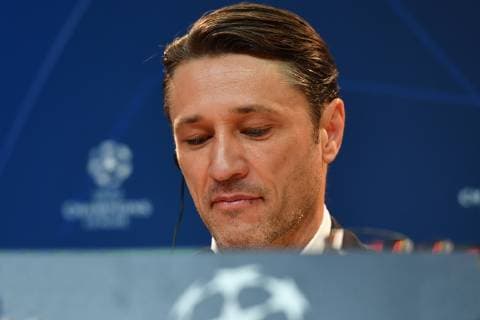 Niko KOVAC coach Bayern Muenchen sceptical serious tense single picture cut single motif portrait portrait press conference FC Bayern Muenchen before the Champions League match against Benfica Lisbon football on 26 11 2018