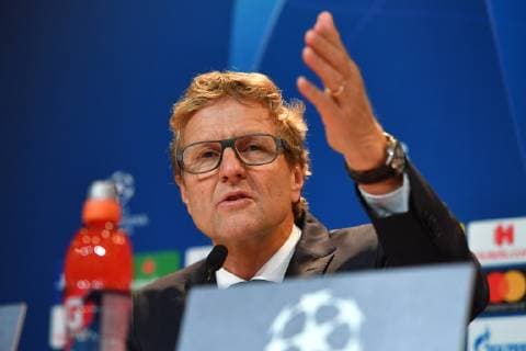 Dieter NICKLES spokesman FC Bayern single motif portrait portrait gestures press conference FC Bayern Munich before the Champions League match against Benfica Lisbon football on 26 11 2018