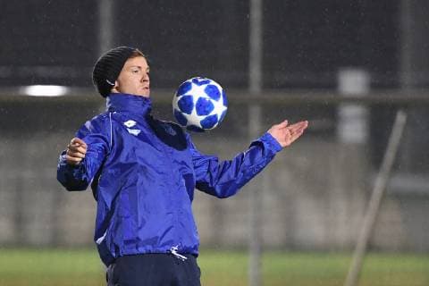 26 11 2018 xmeix Football UEFA Champions League TSG 1899 Hoffenheim PK with final training emspor v l Hoffenheims coach Julian Nagelsmann TSG 1899 Hoffenheim at final training in the rain DFL DFB REGULATIONS PROHIBIT ANY USE OF PHOTOGRAPHS as IMAGE SEQUENCES and or QUASI VIDEO Sinsheim prio:1