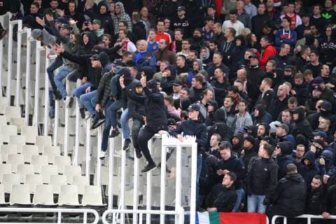 AEK Athens v Ajax Amsterdam UEFA Champions League fans of Ajax Amsterdam during the UEFA Champions League match at Olympic Stadium, Athens Content Not Available For UK Newspapers Copyright: xYannisxHalasx FIL-12606-0002