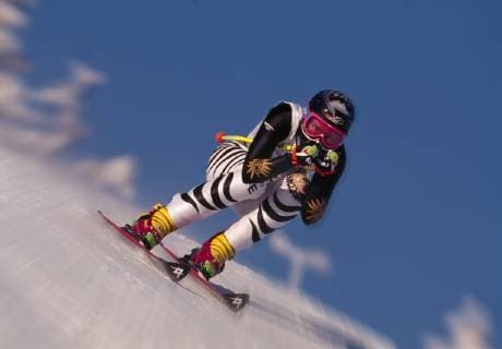 Katja Seizinger GER ehemalige deutsche Skirennläuferin geb.10.05.1972 mit 36 Weltcupsiegen 3 Olympiasiegenn 1 WM-Titel 2 Siegen im Gesamt-Weltcup 9 Einzel-Weltcup-Siegen sowie 1 Junioren-WM-Sieg ist sie die erfolgreichste Deutsche Skirennläuferin ever 3x wurde sie 94 + 96 + 98 Sportlerin des Jahres in Deutschland das Foto zeigt sie bei ihrem Olympiasieg 1994 Lillehammer. *** Katja Seizinger GER former German ski racer born 10 05 1972 with 36 World Cup victories 3 Olympic victories 1 World Championship title 2 victories overall World Cup 9 individual World Cup victories as well as 1 Junior World Championship victory she is the most successful German ski racer ever 3 times she became 94 96 98 Sportswoman of the year in Germany the photo shows her at her Olympic victory 1994 Lillehammer