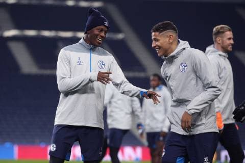 27 11 2018 Football season 2018 2019 Champions League 5 matchday FC Schalke 04 press conference final training v l Hamza Mendyl FC Schalke 04 Amine Harit FC Schalke 04 Porto Estadio do Dragao Portugal