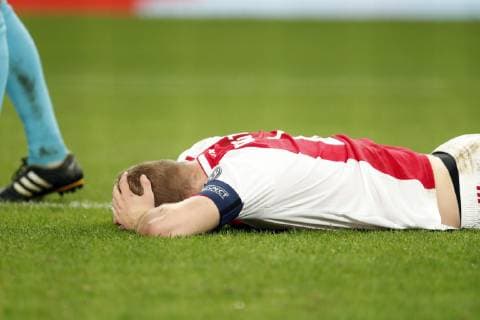 Matthijs de Ligt of Ajax during the UEFA Champions League group E match between AEK FC and Ajax Amsterdam at the OAKA Spyros Louis on November 27, 2018 in Athens, Greece UEFA Champions League 2018 2019 xVIxVIxImagesx xMauricexvanxSteenxIVx 12908692