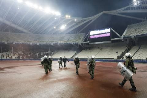 ATHENS, Olympic Stadium, AEK Athens FC - Ajax , football, Champions League, season 2018-2019, 27-11-2018, Policemen in the stadium before the game AEK Athens - Ajax . AEK Athens - Ajax  x2649670x