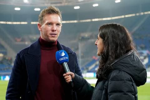 Julian Nagelsmann Coach Head Coach Hoffenheim in Interview with TSG TV Single Picture Action Football UEFA Champions League TSG 1899 Hoffenheim FK Schachtar Donezk xozx