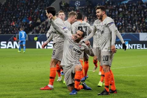 Scorer Ismaily Goncalves dos Santos Donezk 31 cheers on goal 0 1 cheers on goal celebrate the goal goal celebration cheers on goal optimistic game scene highlight action action soccer UEFA Champions League TSG 1899 Hoffenheim FK Schachtar Donezk xozx