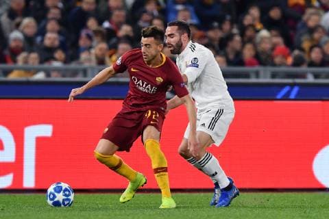 As Roma 27 11 2018 - Champions League Roma-Real Madrid foto Antonello Sammarco Image nella foto: Stephan El Shaarawy-Denis Carvajal 