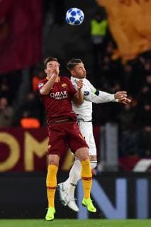 As Roma 27 11 2018 - Champions League Roma-Real Madrid foto Antonello Sammarco Image nella foto: Patrik Schick-Sergio Ramos 
