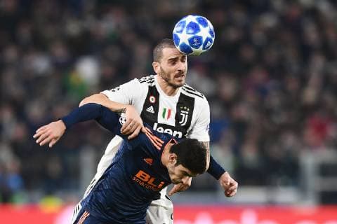 Mg Torino 27 11 2018 - Champions League Juventus-Valencia foto Matteo Gribaudi Image nella foto: Gonzalo Guedes-Leonardo Bonucci 