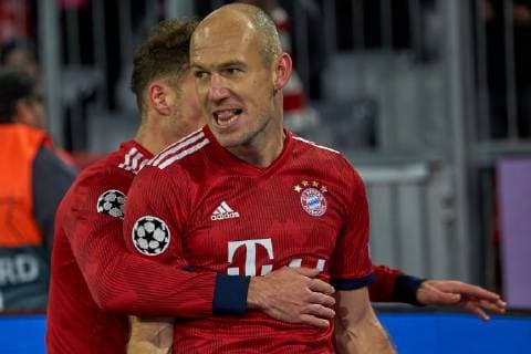 Munich Germany 27 11 2018 UEFA Champions League 2018 19 Season Group Phase Group E 5 Matchday FC Bayern Muenchen Benfica Lisbon cheers goal celebration to 1 0 by Arjen Robben FCB DeFodi501