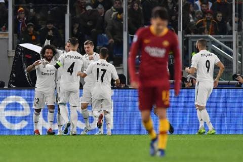 As Roma 27 11 2018 - Champions League Roma-Real Madrid foto Antonello Sammarco Image nella foto: esultanza gol Gareth Bale 
