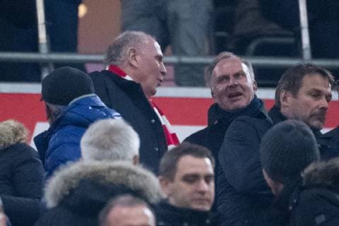 27 11 2018 xkvx Football UEFA Champions League FC Bayern Munich Benfica Lisbon emspor v l President Uli Hoeness FC Bayern Munich Karl Heinz Rummenigge FC Bayern Munich DFL DFB REGULATIONS PROHIBIT ANY USE OF PHOTOGRAPHS as IMAGE SEQUENCES and or QUASI VIDEO Munich