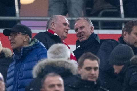 27 11 2018 xkvx Football UEFA Champions League FC Bayern Munich Benfica Lisbon emspor v l President Uli Hoeness FC Bayern Munich Karl Heinz Rummenigge FC Bayern Munich DFL DFB REGULATIONS PROHIBIT ANY USE OF PHOTOGRAPHS as IMAGE SEQUENCES and or QUASI VIDEO Munich