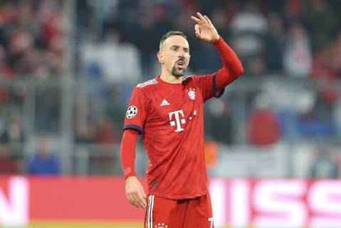 Goal celebration by Franck Ribery 7 FC Bayern Muenchen to 5 1 FC Bayern Muenchen vs. Benfica Lisbon soccer preliminary round Champions League 27 11 2018 Muenchen Bayern Deutschland Copyright: xkolbert-press ChristianxKolbertx