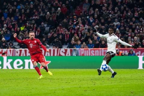 27 11 2018 xkvx Football UEFA Champions League FC Bayern Munich Benfica Lisbon emspor v l Goal scored Goal to 5 1 by Franck Ribery FCB FC Bayern Munich DFL DFB REGULATIONS PROHIBIT ANY USE OF PHOTOGRAPHS as IMAGE SEQUENCES and or QUASI VIDEO Munich