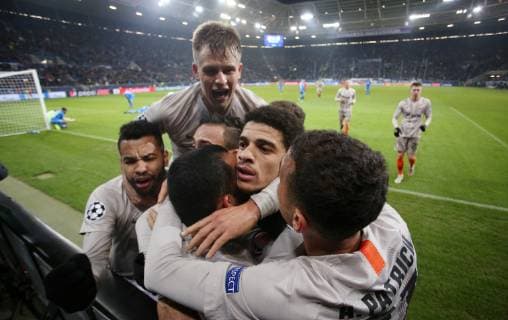 3 2 for Schachtar Donezk by Taison 7 Schachtar Donezk torjubel UEFA Champions League TSG 1899 Hoffenheim vs. Schachtar Donezk Groupe F 5 Matchday November 27 2018 Wirsol Rhein Neckar Arena Germany YmdY DFL DFL regulations prohibit any use of photographs as image sequences and or quasi video TSG 1899 Hoffenheim Schachtar Donezk