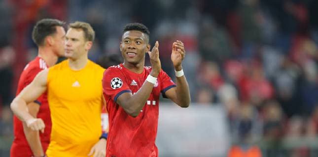SOCCER - UEFA CL, Bayern vs Benfica MUNICH,GERMANY,27.NOV.18 - SOCCER - UEFA Champions League, FC Bayern Muenchen vs Benfica Lissabon. Image shows the rejoicing of David Alaba (Bayern). GEPAxpictures xThomasxBachun