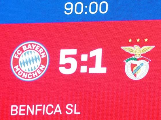 Scoreboard with the 5 1 final score FC Bayern Muenchen vs Benfica Lisbon Football Champions League Group Phase 27 11 2018 FC Bayern Muenchen vs Benfica Lisbon Football Champions League Group Phase 27 11 2018 Munich Copyright: xLanger Eibner-Pressefotox EP_HLR