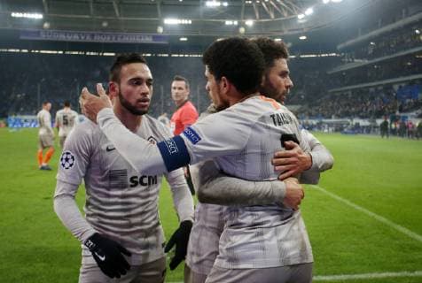 3 2 for Schachtar Donezk by Taison 7 Schachtar Donezk torjubel UEFA Champions League TSG 1899 Hoffenheim vs. Schachtar Donezk Groupe F 5 Matchday November 27 2018 Wirsol Rhein Neckar Arena Germany YmdY DFL DFL regulations prohibit any use of photographs as image sequences and or quasi video TSG 1899 Hoffenheim Schachtar Donezk