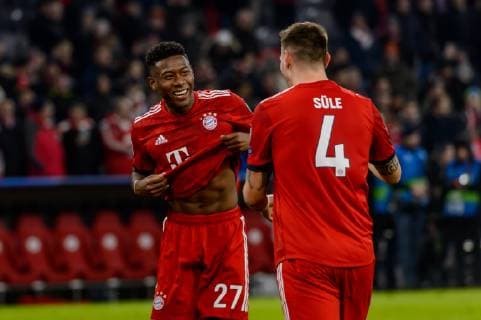 Munich Germany 27 11 2018 UEFA Champions League 2018 19 Season Back Round Group Phase Group E 5 Matchday FC Bayern Muenchen SL Benfica Lisbon David Alaba FCB laugh laugh DeFodi527