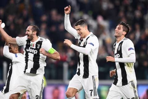 Fußball, CL, Juventus Turin - FC Valencia Mg Torino 27 11 2018 - Champions League Juventus-Valencia foto Matteo Gribaudi Image nella foto: esultanza fine gara Juventus 