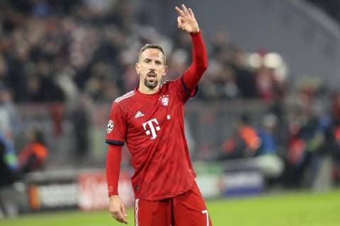 27 11 2018 Football UEFA Champions League 2018 2019 Group stage 5 Matchday FC Bayern Munich Benfica Lisbon at the Allianz Arena Munich Franck Ribery FC Bayern Munich Torjubel DFL and DFB regulations prohibit any use of photographs as image sequences and or quasi video