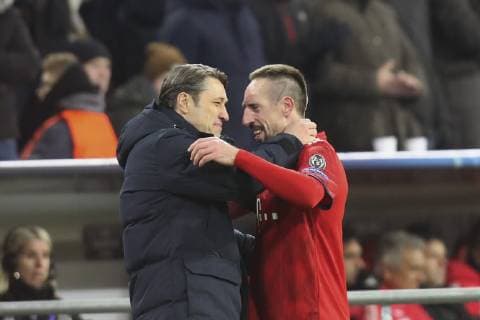 27 11 2018 Football UEFA Champions League 2018 2019 Group Phase 5 Matchday FC Bayern Munich Benfica Lisbon at the Allianz Arena Munich Franck Ribery re FC Bayern Munich replacing coach Niko Kovac FC Bayern Munich DFL and DFB regulations prohibit any use of photographs as image sequences and or quasi video