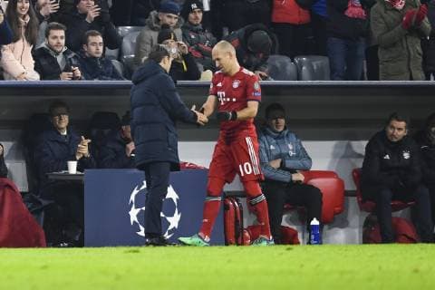 FC Bayern Munich vs. Benfica Lisbon Allianz Arena Munich 27 11 2018 In picture Niko Kovac Arjen Robben Â