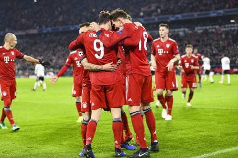 FC Bayern Munich vs. Benfica Lisbon Allianz Arena Munich 27 11 2018 In picture Robert Lewandowski Leon Goretzka Â