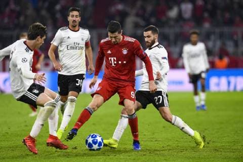 FC Bayern Munich vs. Benfica Lisbon Allianz Arena Munich 27 11 2018 In picture Andre Almeida Robert Lewandowski Pizzi Â