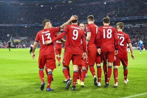 FC Bayern Munich vs. Benfica Lisbon Allianz Arena Munich 27 11 2018 In picture rafinha Robert Lewandowski Leon Goretzka Niklas Suele Â
