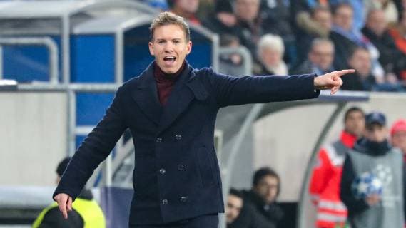 Julian Nagelsmann coach head coach Hoffenheim gives instructions gesticulated with arms gesticulate gives instructions gesticulate single picture action action action football UEFA Champions League TSG 1899 Hoffenheim FK Schachtar Donezk xozx