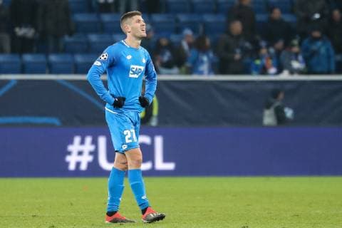 Andrej Kramaric Hoffenheim 27 disappointed about the defeat disappointment after the final whistle highlight losers lost frustration disappointed pessimistic clipping full body action action single frame action football UEFA Champions League TSG 1899 Hoffenheim FK Schachtar Donezk xozx