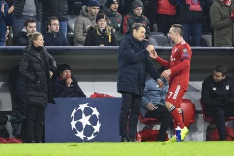 FC Bayern Munich vs. Benfica Lisbon Allianz Arena Munich 27 11 2018 In picture Robert Kovac Franck Ribery Â