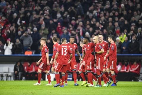 FC Bayern Munich vs. Benfica Lisbon Allianz Arena Munich 27 11 2018 In picture Niklas Suele Arjen Robben Rafinha David Alaba Franck Ribery Robert Lewandowski Â
