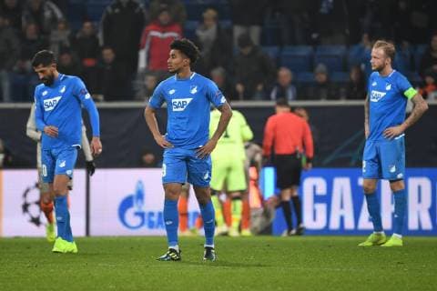 27 11 2018 xmeix Football UEFA Champions League TSG 1899 Hoffenheim FC Shakhtar Donetsk emspor v l Kevin Vogt TSG 1899 Hoffenheim Reiss Nelson TSG 1899 Hoffennheim Kerem Demirbay TSG 1899 Hoffenheim Andrej Kramaric TSG 1899 Hoffenheim DFL DFB REGULATIONS PROHIBIT ANY USE OF PHOTOGRAPHS as IMAGE SEQUENCES and or QUASI VIDEO Sinsheim prio:1