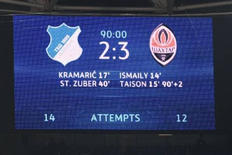 27 11 2018 xmeix Football UEFA Champions League TSG 1899 Hoffenheim FC Shakhtar Donetsk emspor v l Final score DFL DFB REGULATIONS PROHIBIT ANY USE OF PHOTOGRAPHS as IMAGE SEQUENCES and or QUASI VIDEO Sinsheim prio:1