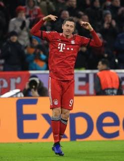 27 11 2018 Champions League Season 2018 2019 Bavaria vs Benfica Lisbon Allianz Arena Munich Sport in picture Robert Lewandowski FCB cheers for 4 1 DFL REGULATIONS PROHIBIT ANY USE OF PHOTOGRAPHS AS IMAGE SEQUENCES AND OR QUASI VIDEO