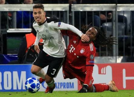 27 11 2018 Champions League Season 2018 2019 Bavaria vs Benfica Lisbon Allianz Arena Munich Sports in picture Alejandro Grimaldo Benfica vs Renato Sanches FCB DFL REGULATIONS PROHIBIT ANY USE OF PHOTOGRAPHS AS IMAGE SEQUENCES AND OR QUASI VIDEO