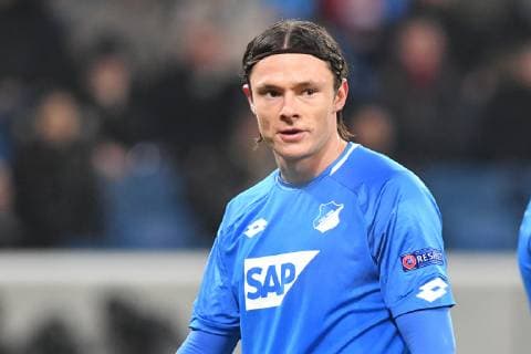TSG 1899 Hoffenheim Schachtar Donezk Hoffenheims Nico Schulz No 16 at the Champions League match TSG 1899 Hoffenheim Schachtar Donezk DFL regulations prohibit any use of photographs as image sequences and or quasi video Sinsheim 27 11 18 Football Champions League Siensheim Baden Wuerttemberg Germany Rhein Neckar Arena