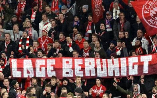 FC Bayern south curve situation calms football UEFA Champions League FC Bayern Munich Benfica Lisbon 27 11 2018