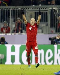 Goal celebration 2 0 Munich Scorer Arjen Robben Bayern FC Bayern Munich Benfica Lisbon Munich GER 27 11 2018 Football Champions League 2018 2019
