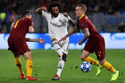 CHAMPIONS LEAGUE matchday 5 Roma-Real Madrid Rome-27-11-2018 In the picture Bryan Cristante Marcelo and Rick Karsdorp Photo Photographer01  Copyright: xFotografo01x xIPAx xFotografo01x