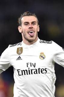 November 27, 2018 - Rome, Rome, Italy - Gareth Bale of Real Madrid celebrates scoring first goal during the UEFA Champions League match between Roma and Real Madrid at Stadio Olimpico, Rome, Italy on 27 November 2018. Roma v Real Madrid.UEFA Champions League.27 11 2018.  - ZUMAn230 20181127_zaa_n230_780 Copyright: xGiuseppexMaffiax