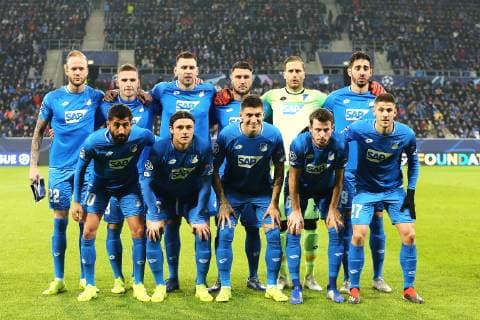 27 11 2018 xtvx Football UEFA Champions League TSG 1899 Hoffenheim Schachtar Donezk emspor v l Kevin Vogt of TSG 1899 Hoffenheim Pavel Kaderabek of TSG 1899 Hoffenheim Adam Szalai of TSG 1899 Hoffenheim Ermin Bicakcic of TSG 1899 Hoffenheim Oliver Baumann of TSG 1899 Hoffenheim Ishak Belfodil of TSG 1899 Hoffenheim front row from L R Kerem Demirbay of TSG 1899 Hoffenheim Nico Schulz of TSG 1899 Hoffenheim Steven Zuber of TSG 1899 Hoffenheim Havard Nordtveit of TSG 1899 Hoffenheim Andrej Kramaric of TSG 1899 Hoffenheim DFL DFB REGULATIONS PROHIBIT ANY USE OF PHOTOGRAPHS as IMAGE SEQUENCES and or QUASI VIDEO Sinsheim